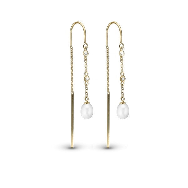 PEARL DROPS perleøreringe i forgyldt sølv fra Christina Jewelry & Watches